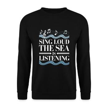 Sailors Sea Shanty Singing Ship Adventures - Unisex Sweatshirt - black - Front - Alina (178cm) & Michal (187cm)