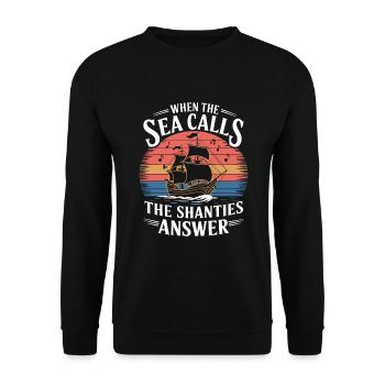 Sailors Sea Shanty Singing Ship Adventures - Unisex Pullover - Schwarz - Vorne - Alina (178cm) & Michal (187cm)