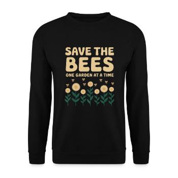 Bee-friendly gardener, pollinator, garden and - Unisex Sweatshirt - black - Front - Alina (178cm) & Michal (187cm)