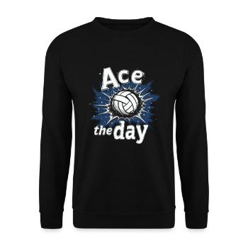 Volleyball Player And Fan Spike Serving - Unisex Sweatshirt - black - Front - Alina (178cm) & Michal (187cm)