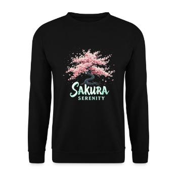Cherry blossom enthusiast Sakura Lovers Springtime - Unisex Sweatshirt - black - Front - Alina (178cm) & Michal (187cm)