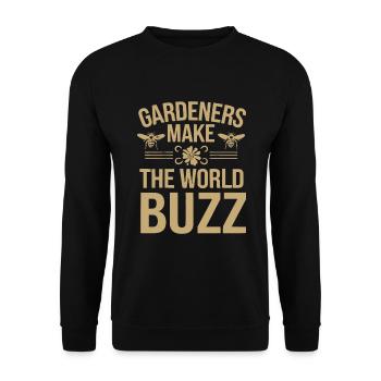 Bee-friendly gardener, pollinator, garden and - Unisex Sweatshirt - black - Front - Alina (178cm) & Michal (187cm)