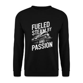 Railfan Passionné de train Amoureux des locomotives - Sweat-shirt Unisexe - noir - Devant - Alina (178cm) & Michal (187cm)