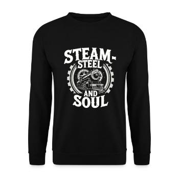Railfan Passionné de train Amoureux des locomotives - Sweat-shirt Unisexe - noir - Devant - Alina (178cm) & Michal (187cm)