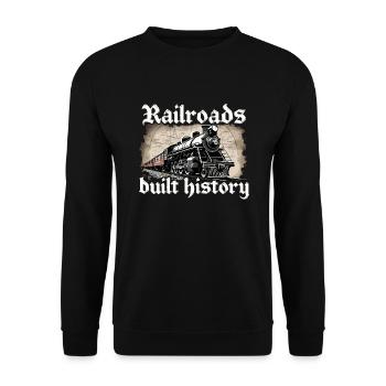 Railfan Passionné de train Amoureux des locomotives - Sweat-shirt Unisexe - noir - Devant - Alina (178cm) & Michal (187cm)
