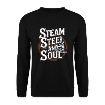 Railfan Passionné de train Amoureux des locomotives - Sweat-shirt Unisexe - noir - Devant - Alina (178cm) & Michal (187cm)