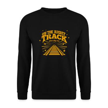 Railfan Passionné de train Amoureux des locomotives - Sweat-shirt Unisexe - noir - Devant - Alina (178cm) & Michal (187cm)