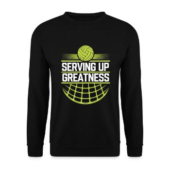 Joueur De Volley-ball Et Fan Spike Service - Sweat-shirt Unisexe - noir - Devant - Alina (178cm) & Michal (187cm)