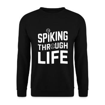 Joueur De Volley-ball Et Fan Spike Service - Sweat-shirt Unisexe - noir - Devant - Alina (178cm) & Michal (187cm)