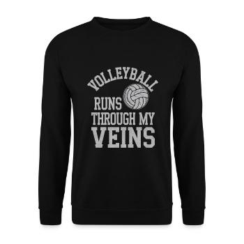 Volleyballspieler Und Fan Spike Servieren - Unisex Pullover - Schwarz - Vorne - Alina (178cm) & Michal (187cm)