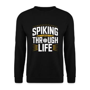 Volleyball Player And Fan Spike Serving - Unisex Sweatshirt - black - Front - Alina (178cm) & Michal (187cm)