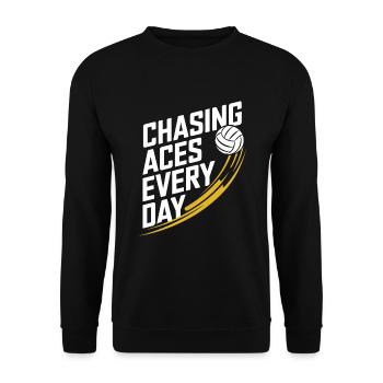 Volleyball Player And Fan Spike Serving - Unisex Sweatshirt - black - Front - Alina (178cm) & Michal (187cm)