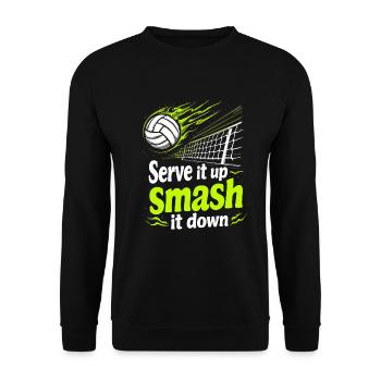 Volleyball Player And Fan Spike Serving - Unisex Sweatshirt - black - Front - Alina (178cm) & Michal (187cm)