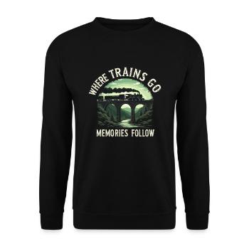 Railfan Passionné de train Amoureux des locomotives - Sweat-shirt Unisexe - noir - Devant - Alina (178cm) & Michal (187cm)