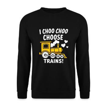 Railfan Passionné de train Amoureux des locomotives - Sweat-shirt Unisexe - noir - Devant - Alina (178cm) & Michal (187cm)