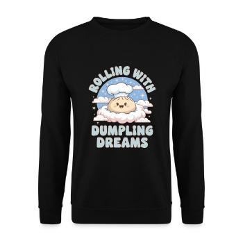 Dim-sum-liebhaber Chinesischer Küche Und Knödel - Unisex Pullover - Schwarz - Vorne - Alina (178cm) & Michal (187cm)