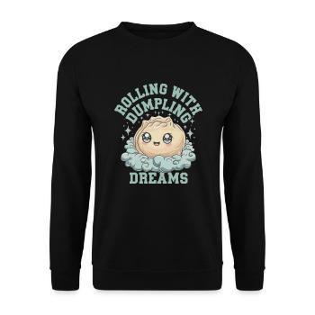 Dim-sum-liebhaber Chinesischer Küche Und Knödel - Unisex Pullover - Schwarz - Vorne - Alina (178cm) & Michal (187cm)