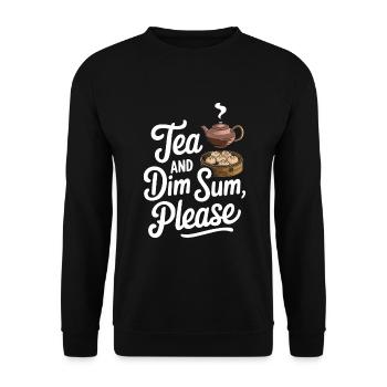 Dim-sum-liebhaber Chinesischer Küche Und Knödel - Unisex Pullover - Schwarz - Vorne - Alina (178cm) & Michal (187cm)