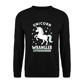 Unicorn breeder funny magical creature and - Unisex Sweatshirt - black - Front - Alina (178cm) & Michal (187cm)