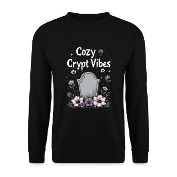 Cozy, Horror, Aesthetics, Spooky, Cozy - Unisex Sweatshirt - black - Front - Alina (178cm) & Michal (187cm)