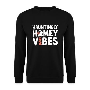 Cozy, Horror, Aesthetics, Spooky, Cozy - Unisex Sweatshirt - black - Front - Alina (178cm) & Michal (187cm)