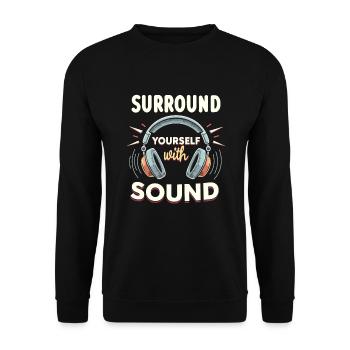 Accros aux écouteurs Un son immersif haut de gamme - Sweat-shirt Unisexe - noir - Devant - Alina (178cm) & Michal (187cm)