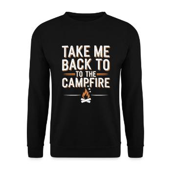 Souvenirs de camping nostalgiques, ambiance rétro, - Sweat-shirt Unisexe - noir - Devant - Alina (178cm) & Michal (187cm)