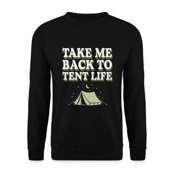 Souvenirs de camping nostalgiques, ambiance rétro, - Sweat-shirt Unisexe - noir - Devant - Alina (178cm) & Michal (187cm)