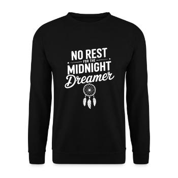 Funktioneller Sarkasmus-morgen Für Nachteulen - Unisex Pullover - Schwarz - Vorne - Alina (178cm) & Michal (187cm)