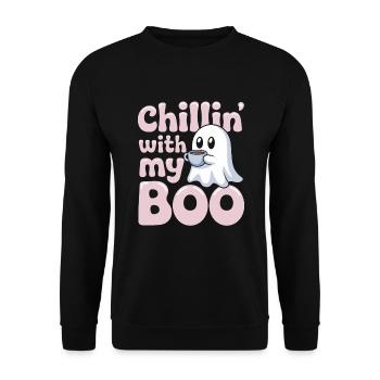 Paranormal Comedy Funny Ghost Humor Lighthearted - Unisex Sweatshirt - black - Front - Alina (178cm) & Michal (187cm)