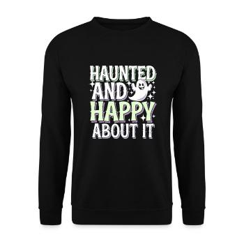 Paranormal Comedy Funny Ghost Humor Lighthearted - Unisex Sweatshirt - black - Front - Alina (178cm) & Michal (187cm)