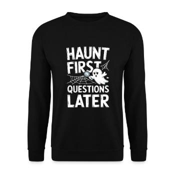 Paranormal Comedy Funny Ghost Humor Lighthearted - Unisex Sweatshirt - black - Front - Alina (178cm) & Michal (187cm)