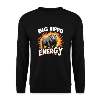 Humour hippopotame, citations sarcastiques, drôle - Sweat-shirt Unisexe - noir - Devant - Alina (178cm) & Michal (187cm)