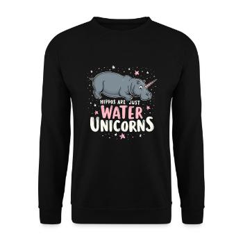 Humour hippopotame, citations sarcastiques, drôle - Sweat-shirt Unisexe - noir - Devant - Alina (178cm) & Michal (187cm)