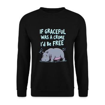 Hippopotame Humour, Citations sarcastiques, Drôle - Sweat-shirt Unisexe - noir - Devant - Alina (178cm) & Michal (187cm)
