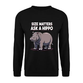 Humour hippopotame, citations sarcastiques, drôle - Sweat-shirt Unisexe - noir - Devant - Alina (178cm) & Michal (187cm)