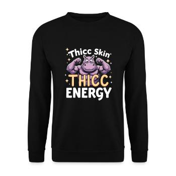 Humour hippopotame, citations sarcastiques, drôle - Sweat-shirt Unisexe - noir - Devant - Alina (178cm) & Michal (187cm)
