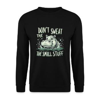 Hippopotame Humour, Citations sarcastiques, Drôle - Sweat-shirt Unisexe - noir - Devant - Alina (178cm) & Michal (187cm)