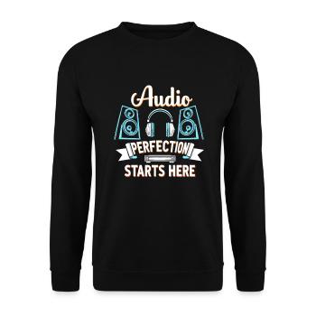 Un son haut de gamme de haute qualité pour la culture audiophile - Sweat-shirt Unisexe - noir - Devant - Alina (178cm) & Michal (187cm)