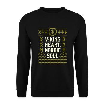 Skandinavische Ästhetik, Nordischer - Unisex Pullover - Schwarz - Vorne - Alina (178cm) & Michal (187cm)