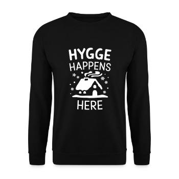 Scandinavian aesthetics, Nordic - Unisex Sweatshirt - black - Front - Alina (178cm) & Michal (187cm)