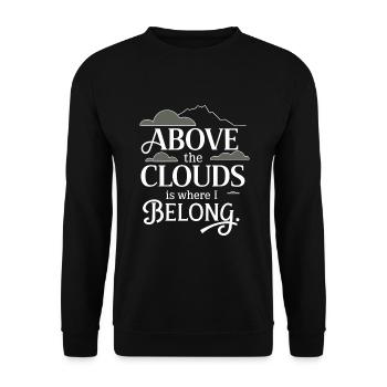 Wolkenblick, Entspannender Himmel, Verträumte - Unisex Pullover - Schwarz - Vorne - Alina (178cm) & Michal (187cm)