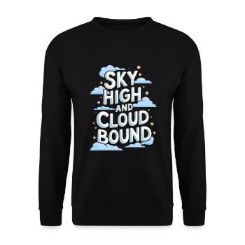 Cloud View, Relaxing Sky, Dreamy - Unisex Sweatshirt - black - Front - Alina (178cm) & Michal (187cm)