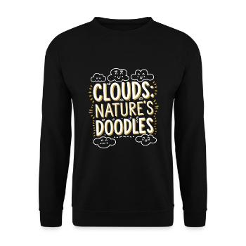 Wolkenblick, Entspannender Himmel, Verträumte - Unisex Pullover - Schwarz - Vorne - Alina (178cm) & Michal (187cm)