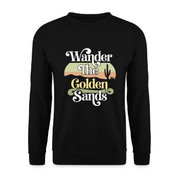 Wüstenwanderer, Schroffe Pfade Und Trockene - Unisex Pullover - Schwarz - Vorne - Alina (178cm) & Michal (187cm)