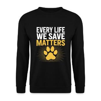 Héros du refuge pour animaux Freiwillige Tierrettung - Sweat-shirt Unisexe - noir - Devant - Alina (178cm) & Michal (187cm)