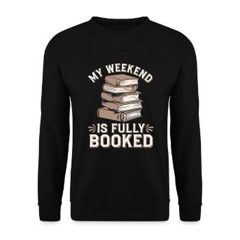 Book-like humour, Witty reading quotes, Literary - Unisex Sweatshirt - black - Front - Alina (178cm) & Michal (187cm)