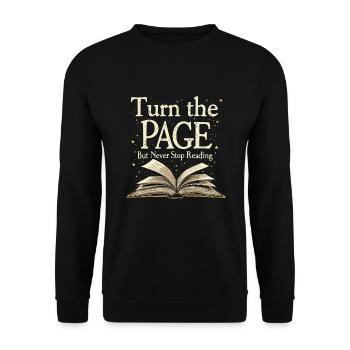 Book-like humour, Witty reading quotes, Literary - Unisex Sweatshirt - black - Front - Alina (178cm) & Michal (187cm)