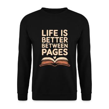 Book-like humour, Witty reading quotes, Literary - Unisex Sweatshirt - black - Front - Alina (178cm) & Michal (187cm)