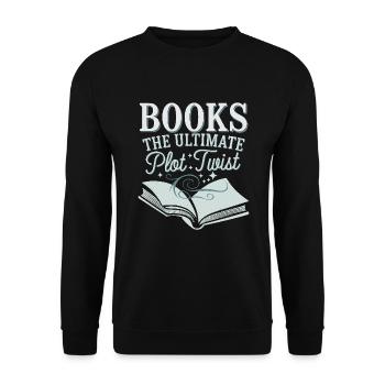 Book-like humour, Witty reading quotes, Literary - Unisex Sweatshirt - black - Front - Alina (178cm) & Michal (187cm)